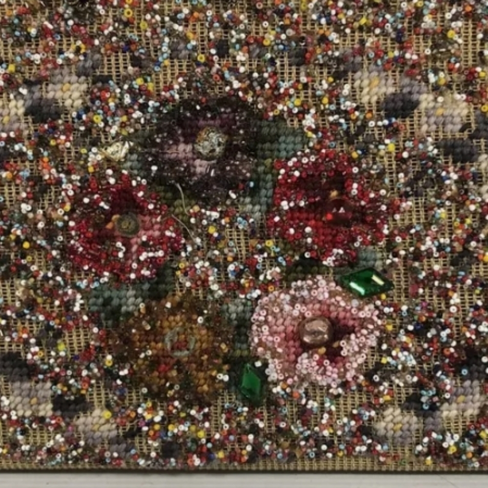SOURE’ 1950s Beaded Handbag – Jeweled Rose Embellished Vintage Top Handle Purse - Picture 14 of 15